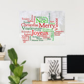 Poster Vœux de Noël autour du monde (Bureau à domicile)