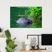 Poster voeux de Noël Mon Rat de rivière (Bureau à domicile)