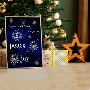Poster Vœux de Noël Nuit étoilée Paix Joie Fêtes