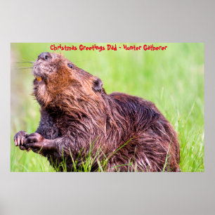 Poster Vœux de Noël Papa Chasseur-Cueilleur