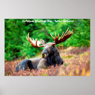 Poster Vœux de Noël Papa Chasseur-Cueilleur