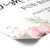 Poster Voeux floraux roses pour bébé SIGNE (Coin)