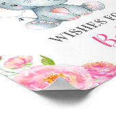 Poster Voeux pour bébé Elephant rose fille douche Sprinke (Coin)