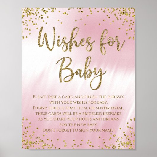 Poster Vœux pour bébé Jeu de Baby Shower (Devant)