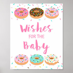 Poster Voeux pour bébé rose beignets Sprinkle Sign