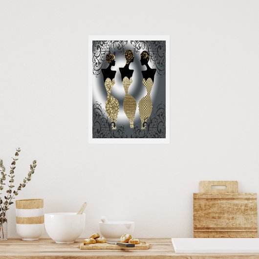 Poster Vogue Noir En Or (Cuisine)