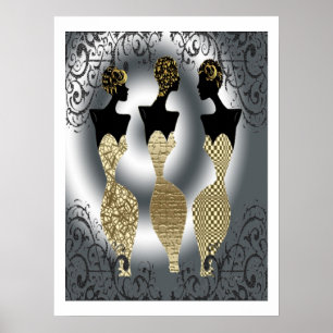 Poster Vogue Noir En Or