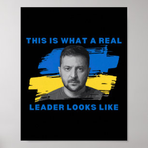 Poster Voici à quoi ressemble un vrai leader Zelensky Ukr