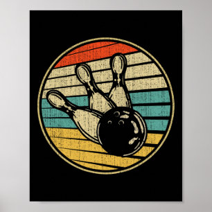 Poster Voici comment je roule Vintage Retro Bowling 60s l