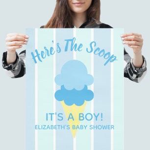 Poster Voici la Glace Voici la Crème Glacée Baby Shower d