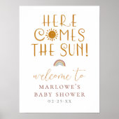 Poster Voici L'Accueil Du Baby shower Boy Sun Boho (Devant)