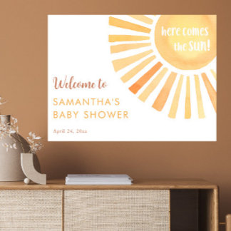 Poster Voici l'accueil du baby shower soleil