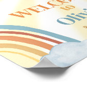 Poster Voici l'accueil du Baby shower Son Retro (Coin)