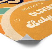 Poster Voici L'Accueil Du Baby shower Son Retro (Coin)