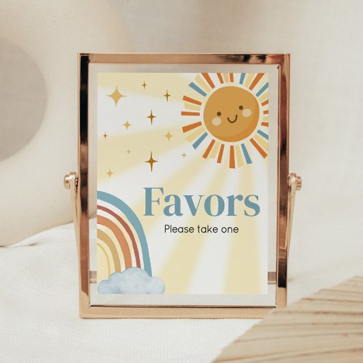 Poster Voici le Baby shower rétro Son Favors