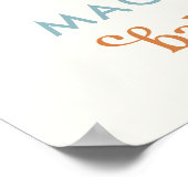 Poster Voici le Baby shower Son Boho Boy Bienvenue (Coin)