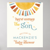 Poster Voici le Baby shower Son Boho Boy Bienvenue (Devant)