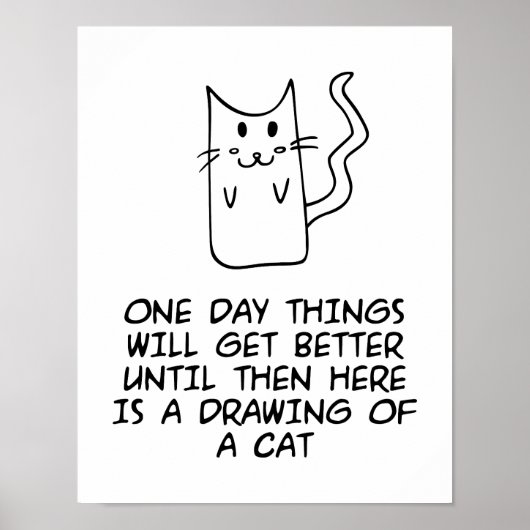 Poster Voici le dessin d'un chat (Devant)