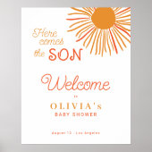 Poster Voici le fils garçon baby shower bienvenue (Devant)