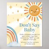 Poster Voici le fils Retro Baby shower Dont Dont Baby (Devant)