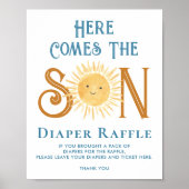 Poster Voici Le Signal Baby shower Fils Déchets Raffle (Devant)