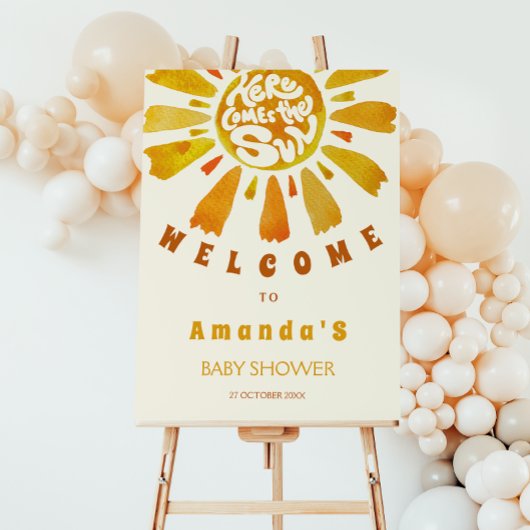 Poster Voici le Sun Baby shower Welcome