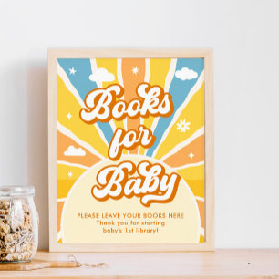 Poster Voici les livres du Baby shower solaire pour bébé