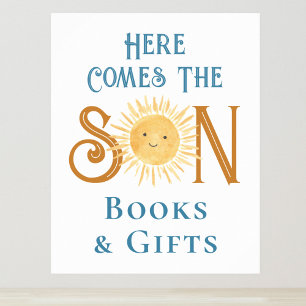 Poster Voici Les Livres Du Fils Et Le Baby shower Cadeau