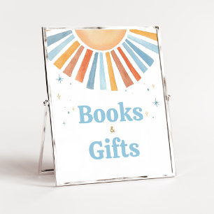 Poster Voici les livres et les cadeaux de Baby shower Son
