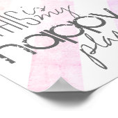 Poster voici ma joyeuse citation d'affiche rose rayures (Coin)