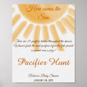 Poster Voici Sunshine Baby shower Pacifier jeu de chasse (Devant)