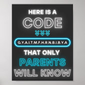 Poster Voici Un Code Que Seuls Les Parents Connaîtront (Devant)