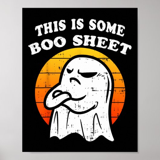 Poster Voici un peu de Bosheet Ghost Retro Funny Hallowee (Devant)