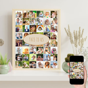 Poster Voici Us Photo Collage 40 Photos Carrés Cream