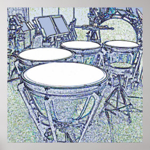 Poster Voici venir la bande - timbales