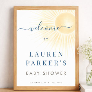 Poster Voici venir le Fils Soleil Baby Shower Bienvenue