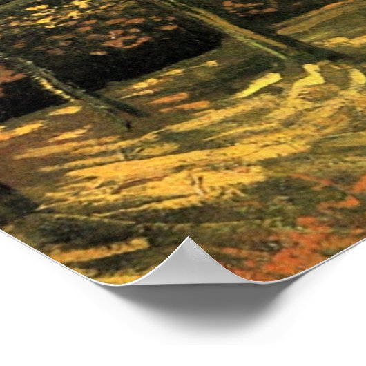 Poster Voie avec peupliers par Vincent van Gogh (Coin)