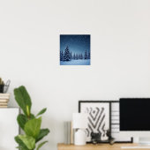 Poster Voie lactée au-dessus des pics enneigés (Bureau à domicile)