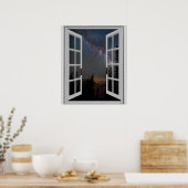 Poster Voie Lactée de nuit Galaxy Fake Window (Cuisine)