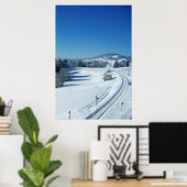 Poster Voies de train à travers la neige (Bureau à domicile)