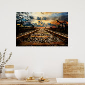 Poster Voies ferroviaires anciennes rustiques (Cuisine)