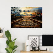 Poster Voies ferroviaires anciennes rustiques (Bureau à domicile)