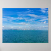 Poster Voies maritimes du détroit de Singapour avec navir (Devant)