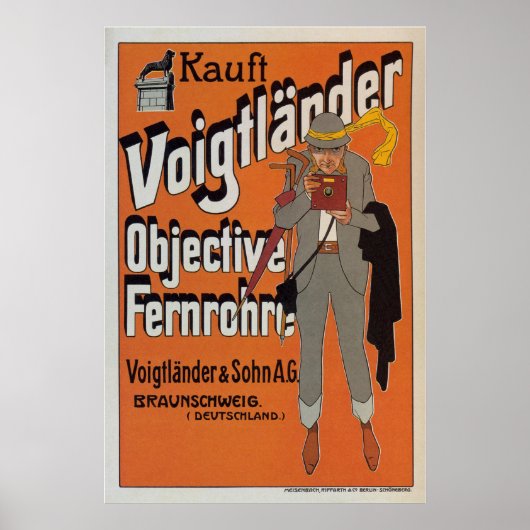 Poster Voigtlander Objectif Fernrohre ~Publicité de camér (Devant)