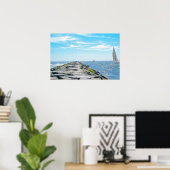 Poster Voile Barnegat Inet en été (Bureau à domicile)