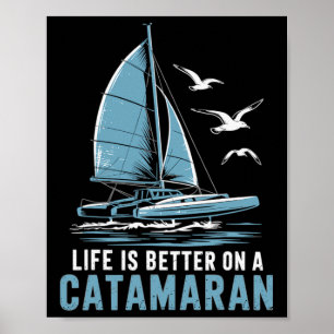 Poster Voile bateau navigation voile catamaran voile