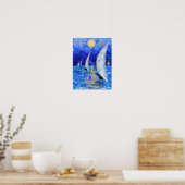 Poster Voile de régate - Peinture originale d'art abstrai (Cuisine)