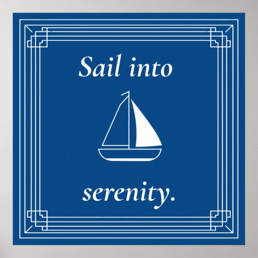 Poster Voile de sérénité voilier nautique (Devant)