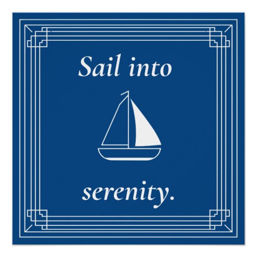 Poster Voile de sérénité voilier nautique (Devant)