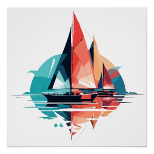 Poster Voile Mer Calme Océan Tranquille Extérieur Aventur
